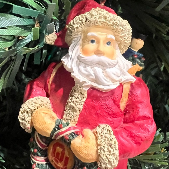 University of Oklahoma collegiate collectibles Christmas Santa ornament. Sooners - Picture 4 of 5